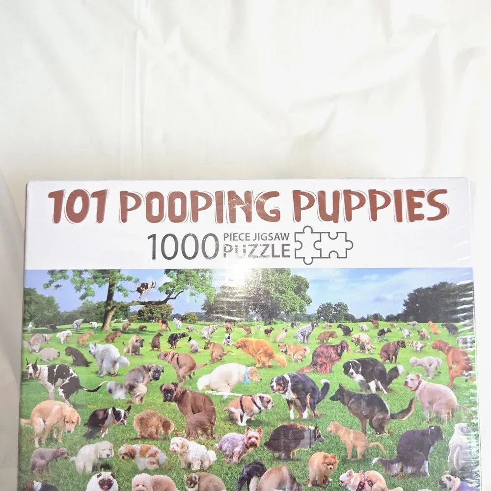 101 Pooping Puppies 1000 Piece Puzzle Funny Dog Gag Gift Complete